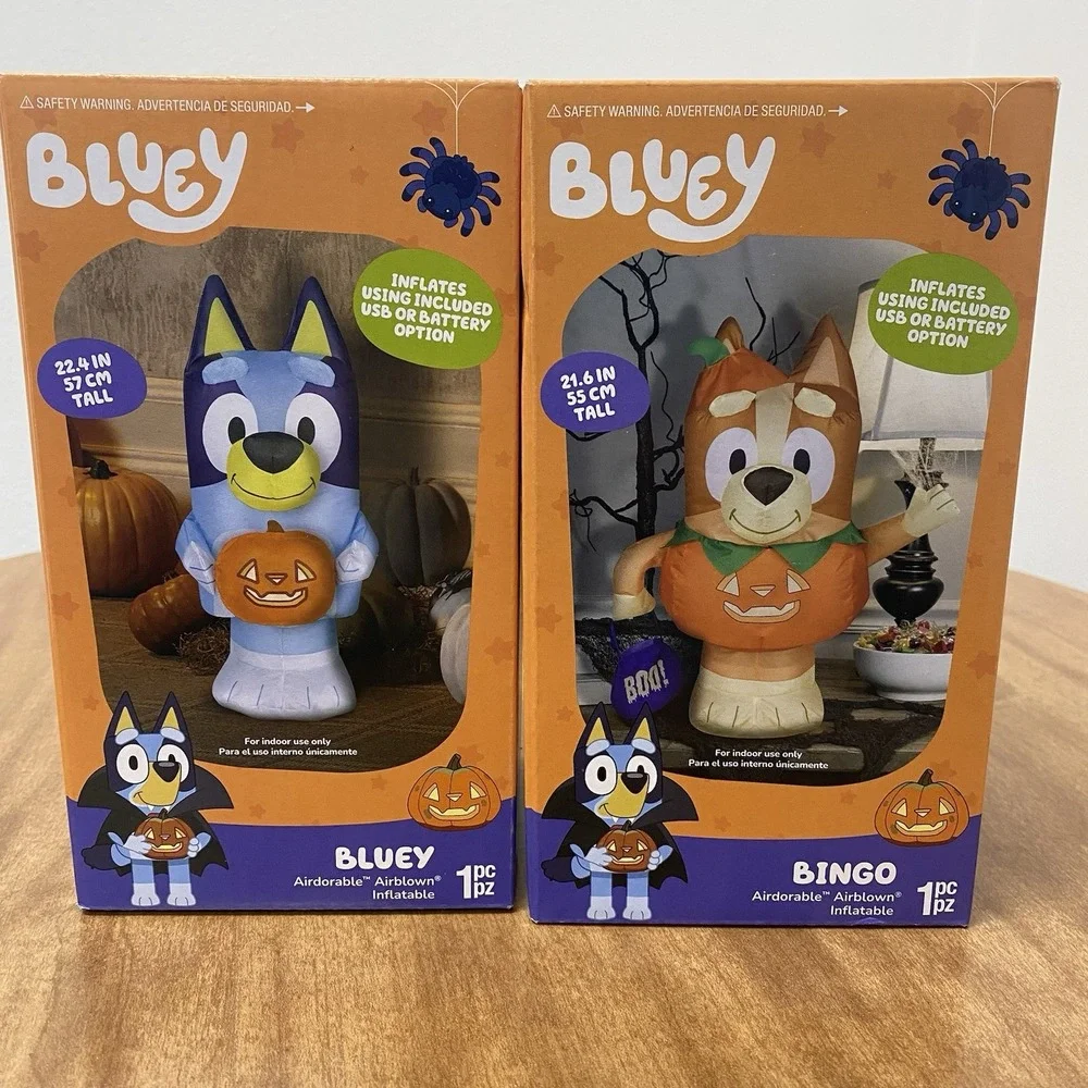 Bluey and Bingo Airdorable Airblown Halloween Inflatable Set Tabletop decoration